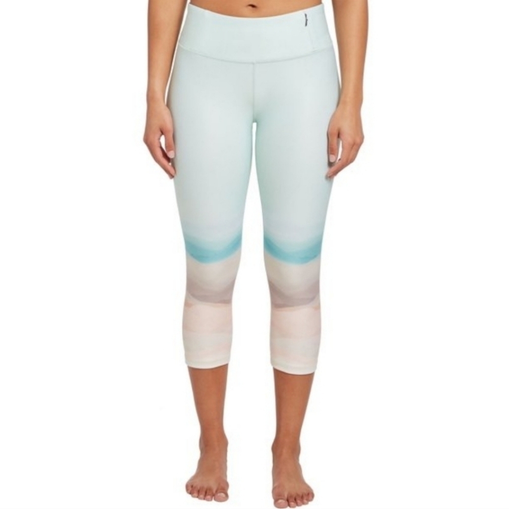 Calia By Carrie Underwood Green Landscape Printed Cropped Leggings